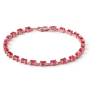 14K Solid Rose Gold Tennis Bracelet w/ Natural Rubies