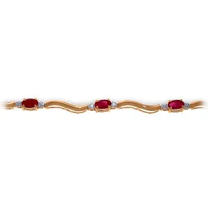 2.01 Carat 14K Solid Rose Gold Tennis Bracelet Diamond Ruby