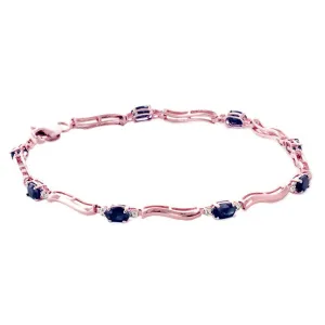 2.01 Carat 14K Solid Rose Gold Tennis Bracelet Diamond Sapphire