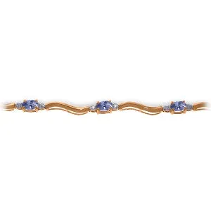 2.01 Carat 14K Solid Rose Gold Tennis Bracelet Diamond Tanzanite