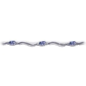 2.01 Carat 14K Solid White Gold Tennis Bracelet Diamond Tanzanite