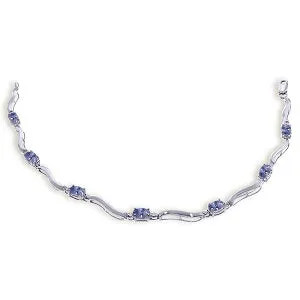 2.01 Carat 14K Solid White Gold Tennis Bracelet Diamond Tanzanite