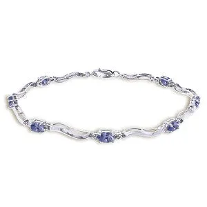 2.01 Carat 14K Solid White Gold Tennis Bracelet Diamond Tanzanite