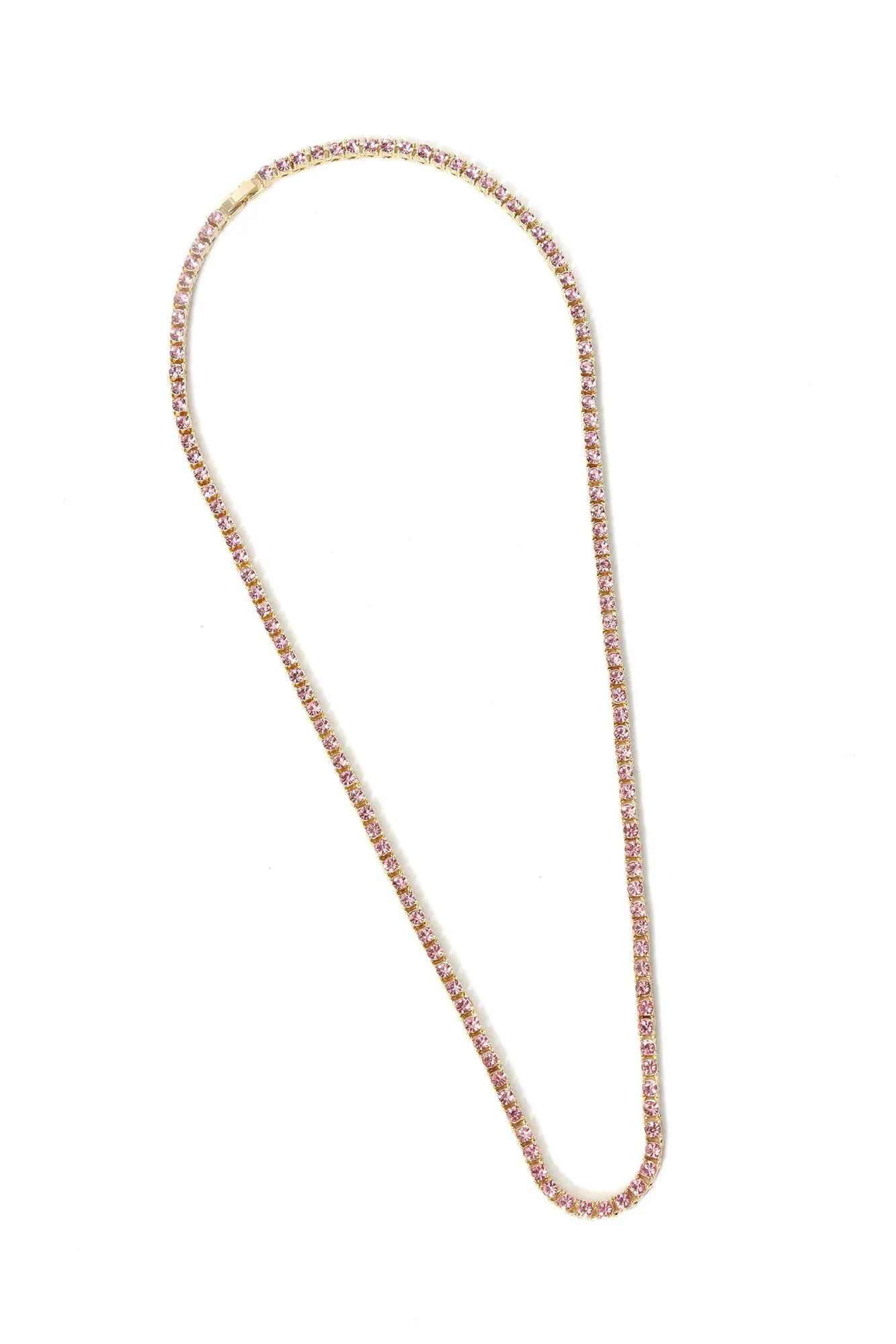 24″ Gold Tennis Chain Necklace  - Pink