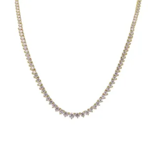 7 Carat Graduated 3-Prong Diamond Tennis Necklace