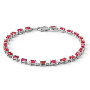 8 Carat 14K Solid White Gold Tennis Bracelet Natural Ruby