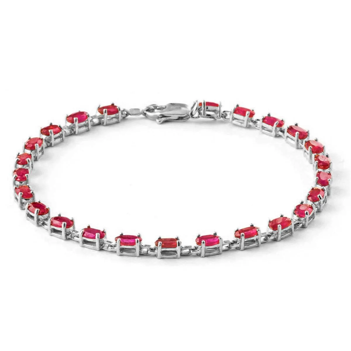 8 Carat 14K Solid White Gold Tennis Bracelet Natural Ruby