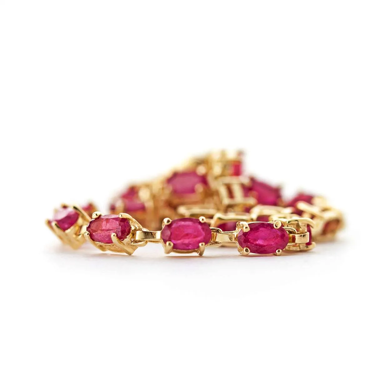 8 Carat 14K Solid Yellow Gold Tennis Bracelet Natural Ruby