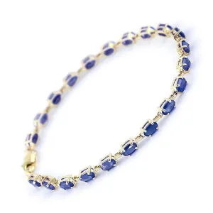 8 Carat 14K Solid Yellow Gold Tennis Bracelet Natural Sapphire