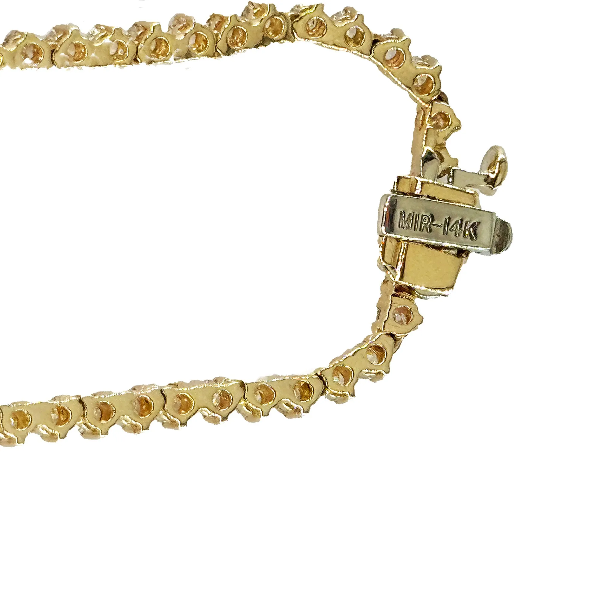 9.12ct Estate Vintage Graduated Round Diamond Tennis Necklace in 14k Yellow Gold