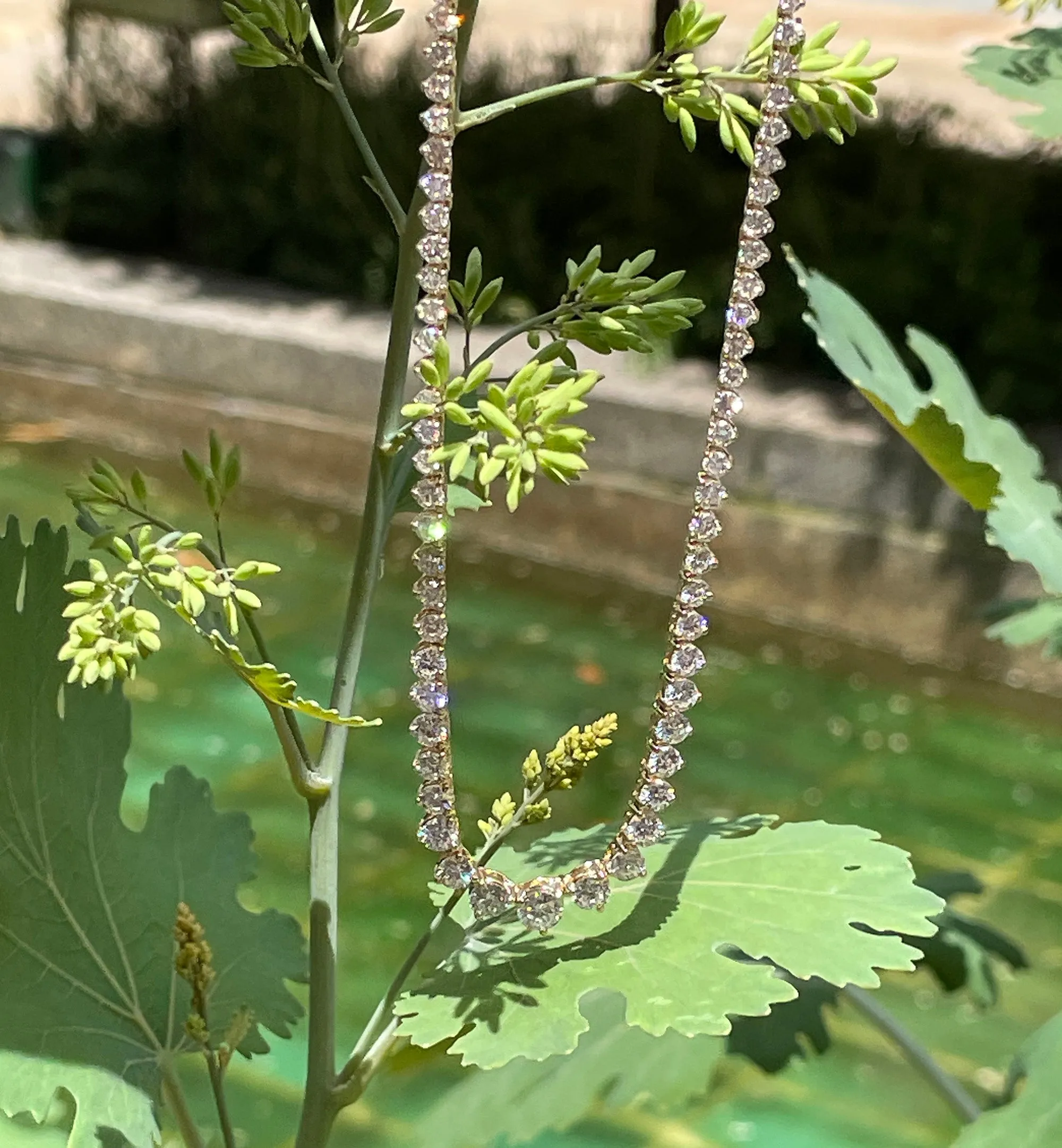 9.12ct Estate Vintage Graduated Round Diamond Tennis Necklace in 14k Yellow Gold