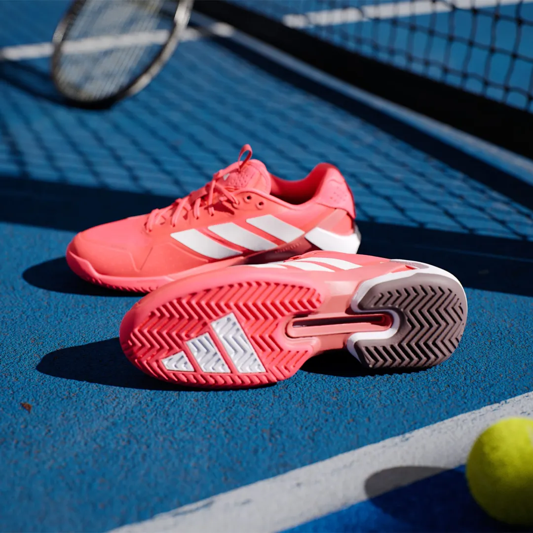 Adidas Adizero Ubersonic 5 All Court Tennis Shoes (Mens) - Lucid Red/Zero Metalic/Aurora Ruby