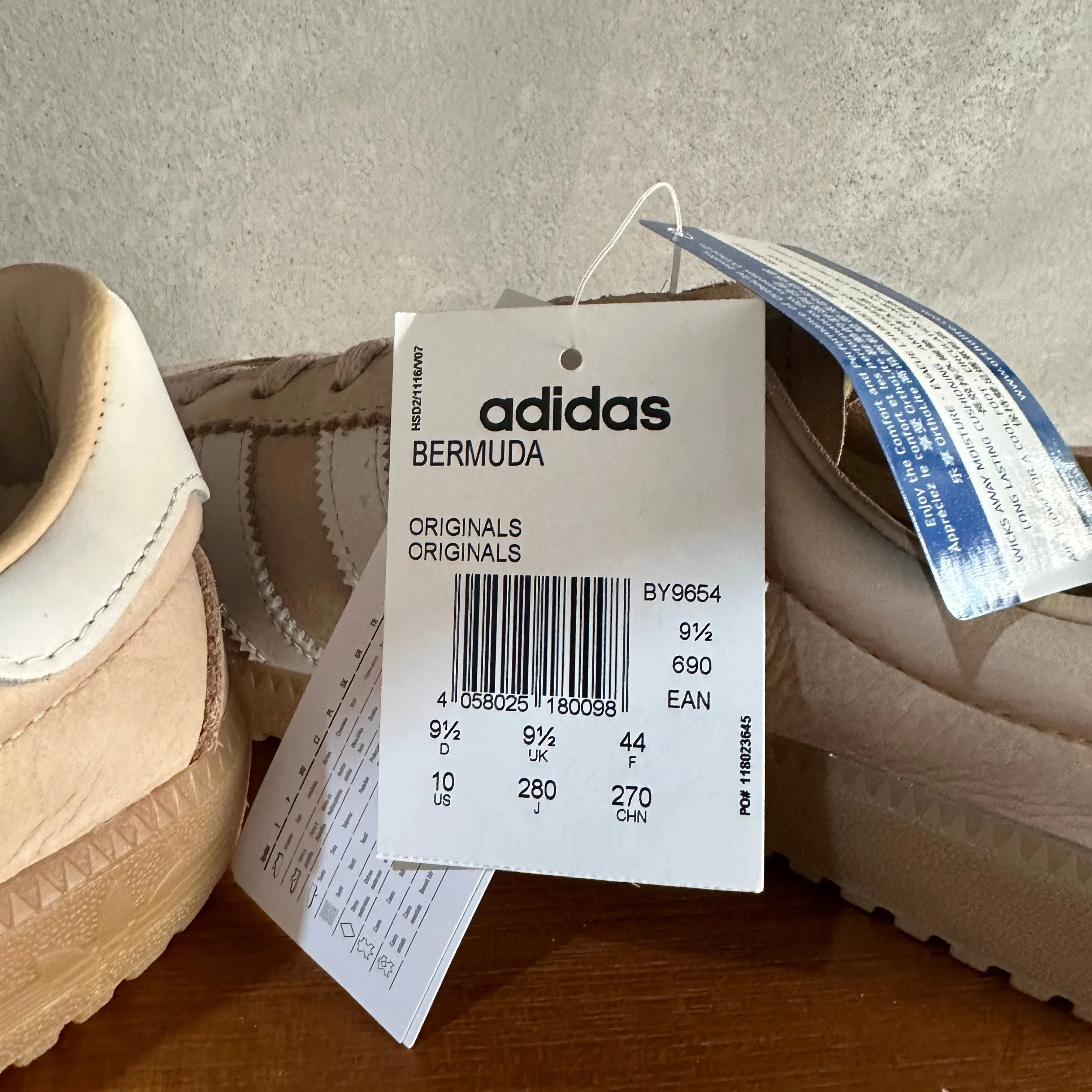 adidas Bermuda Trainers St Pale / Nude Gum - UK 9.5