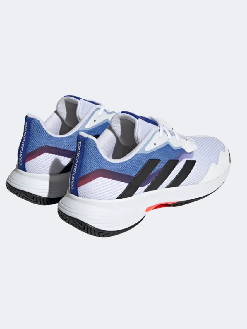 Adidas Courtjam Control Men Tennis Shoes White/Blue/Black