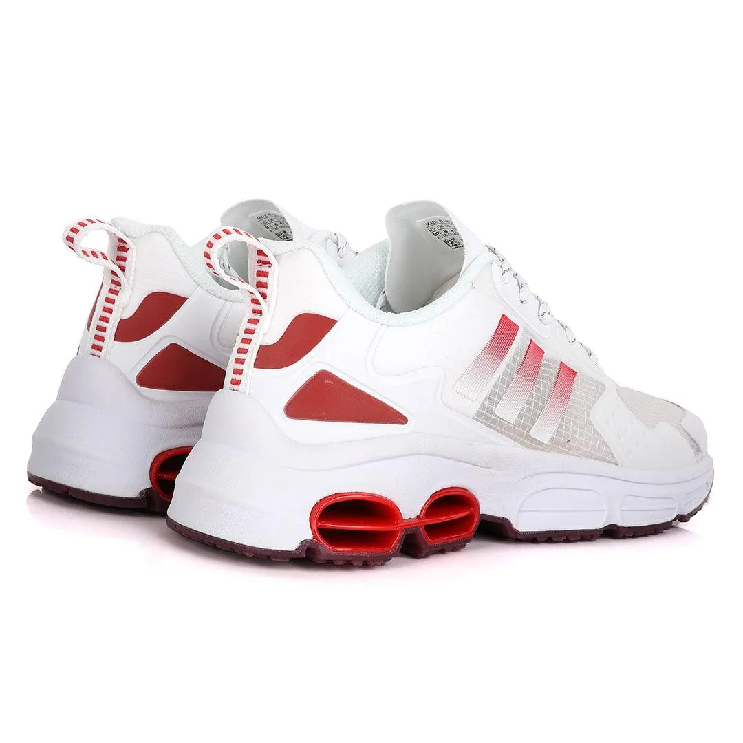 Adidas Original 3 Stripes Red And White Design Sneakers