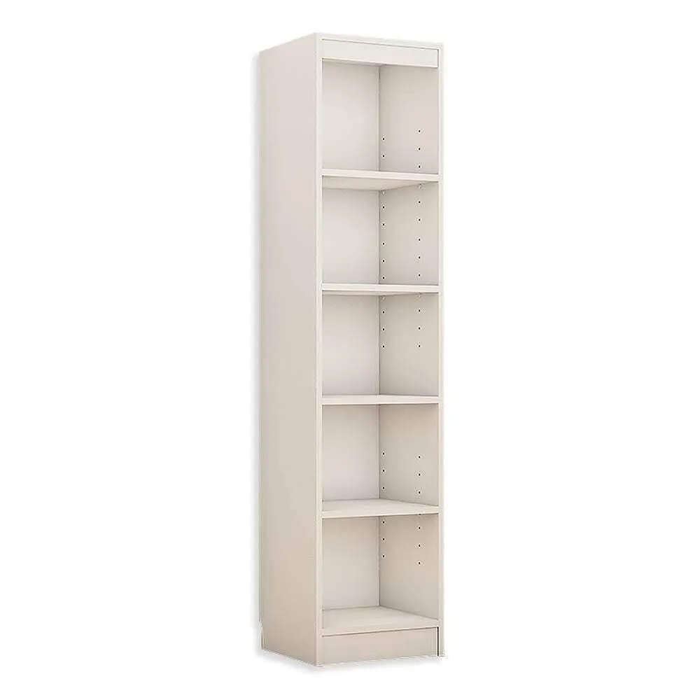 Alpha Modern Bookshelf, 67 inch high Tower, Trendy Frosty White Finish