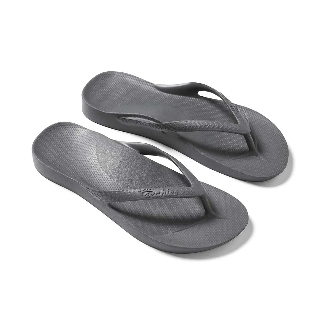 Archies Charcoal Arch Support Thongs