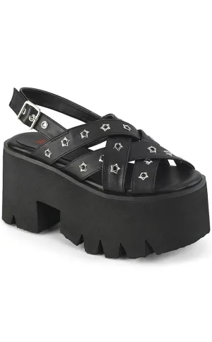 ASHES-12 Black Matte Platform Sandal