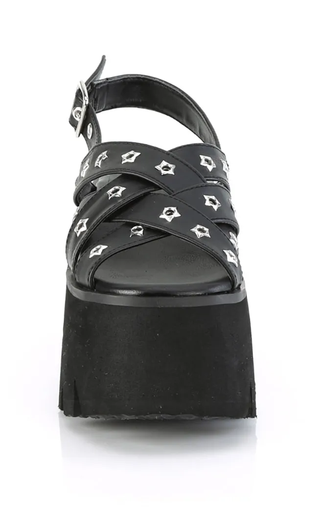 ASHES-12 Black Matte Platform Sandal