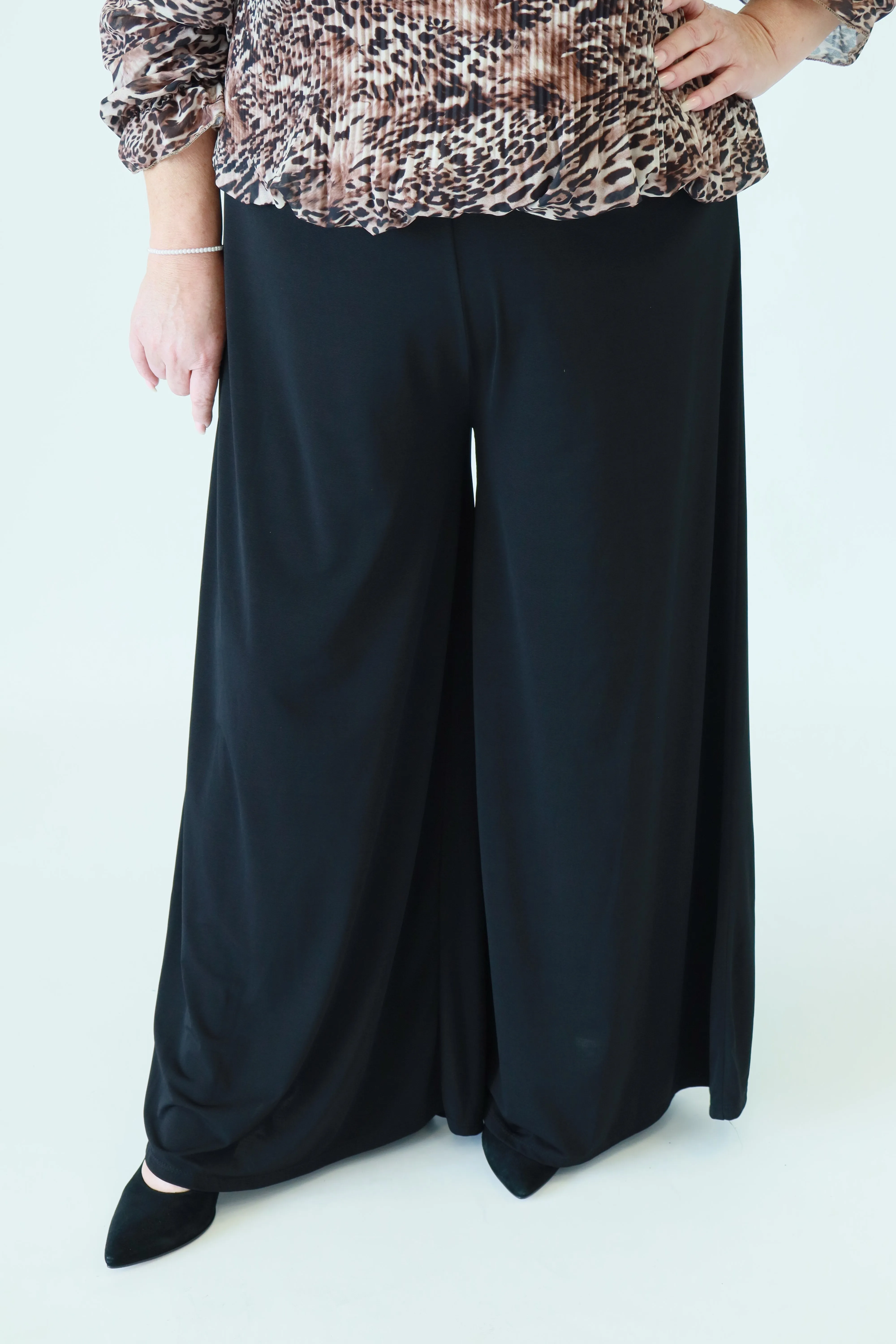 Autumn Wide Leg Trousers in Black