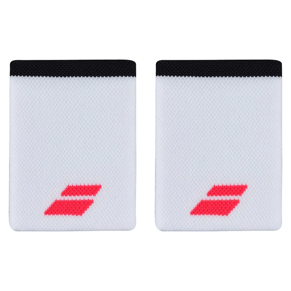 Babolat Logo Jumbo Tennis Wristband White Pink Black