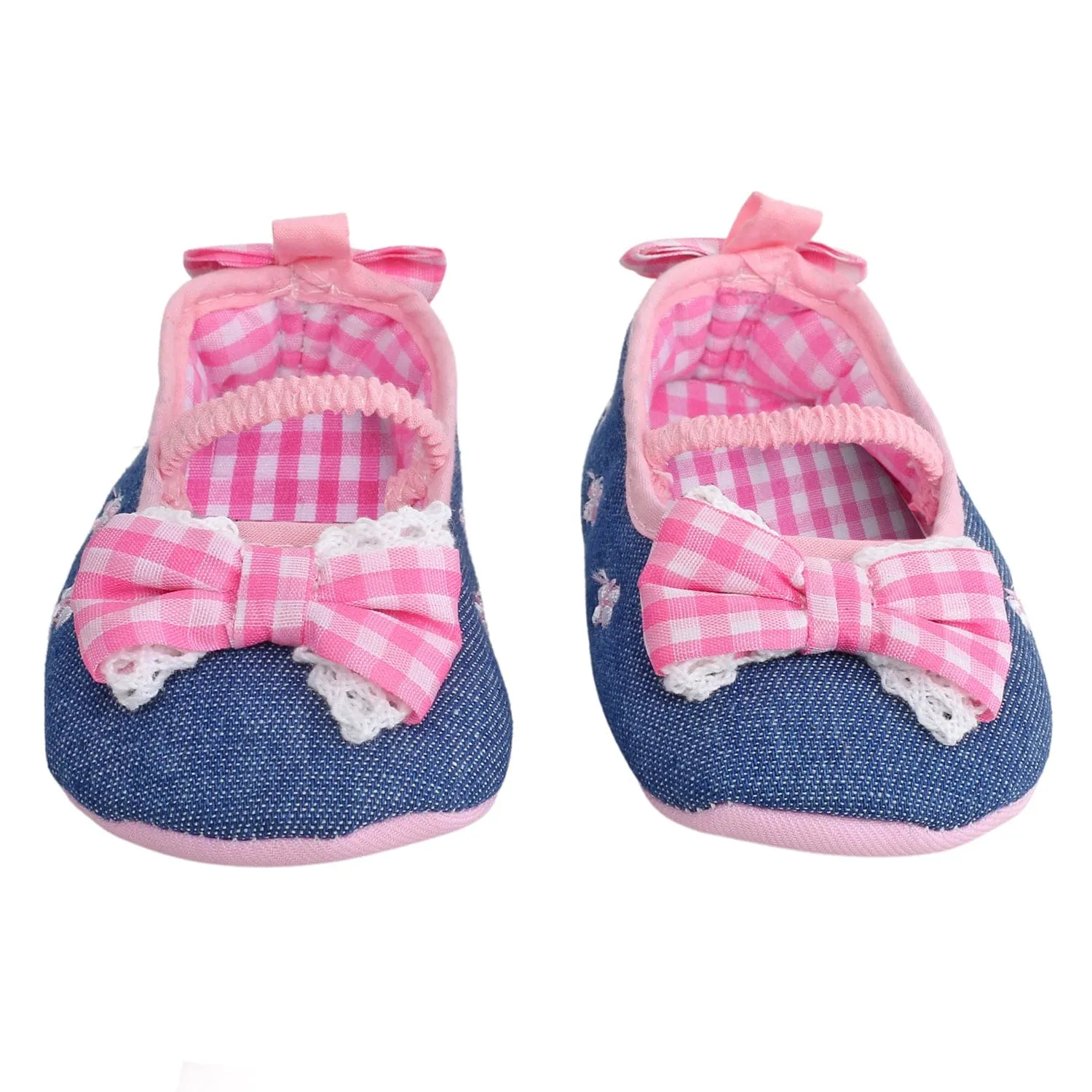 Baby Moo Butterfly Bow Pink And Blue Booties