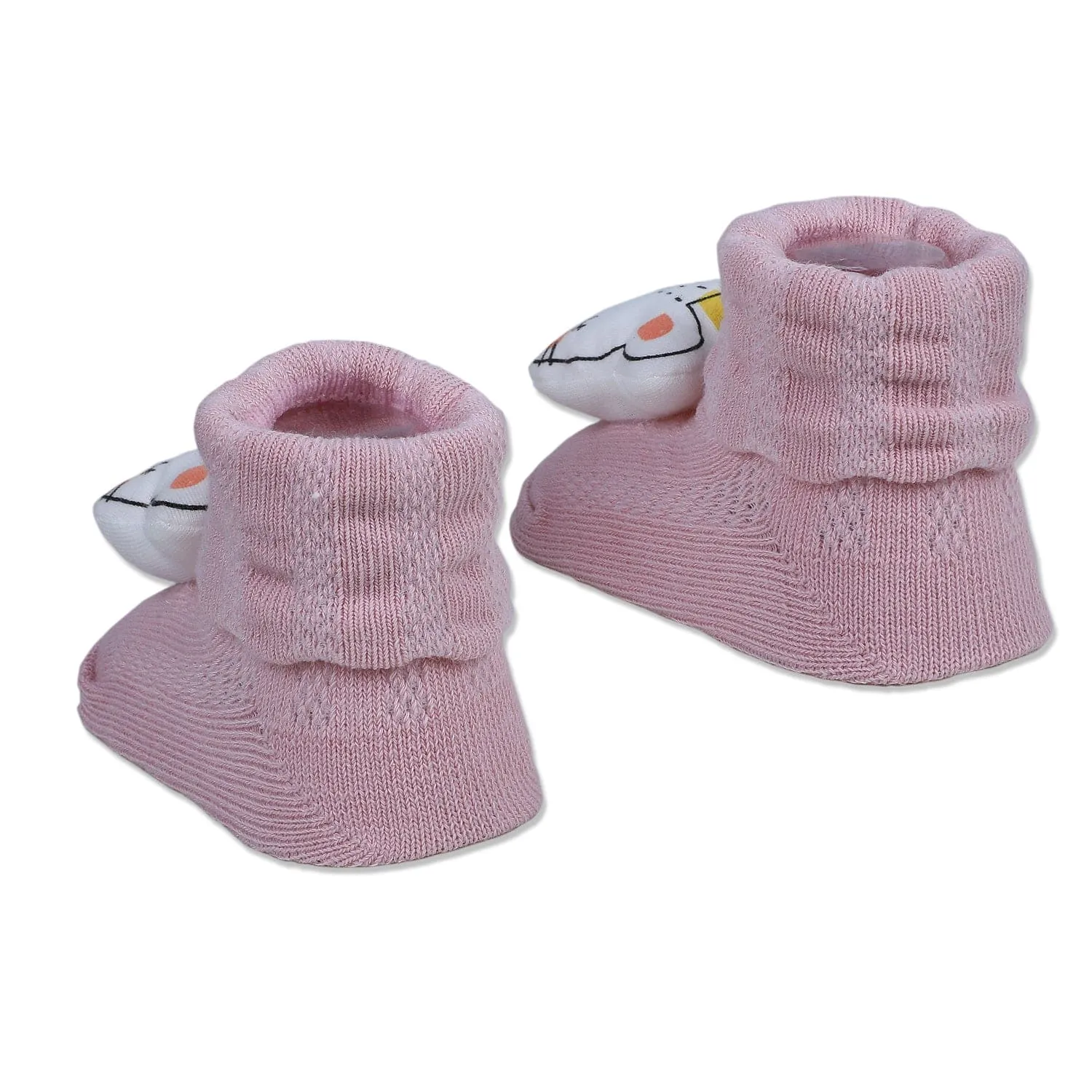 Baby Moo Cute Bunny Cotton Anti-Skid 3D Socks - Pink