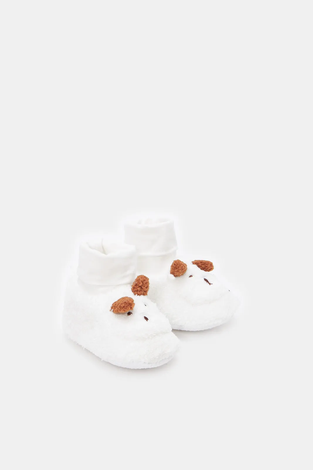 Baby White Fur Pram Shoe