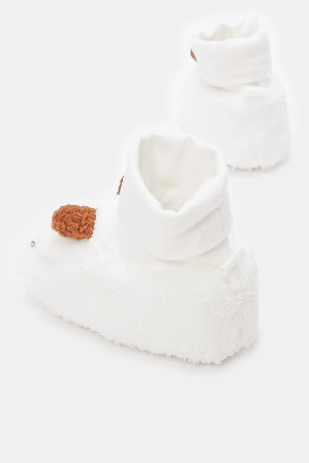 Baby White Fur Pram Shoe