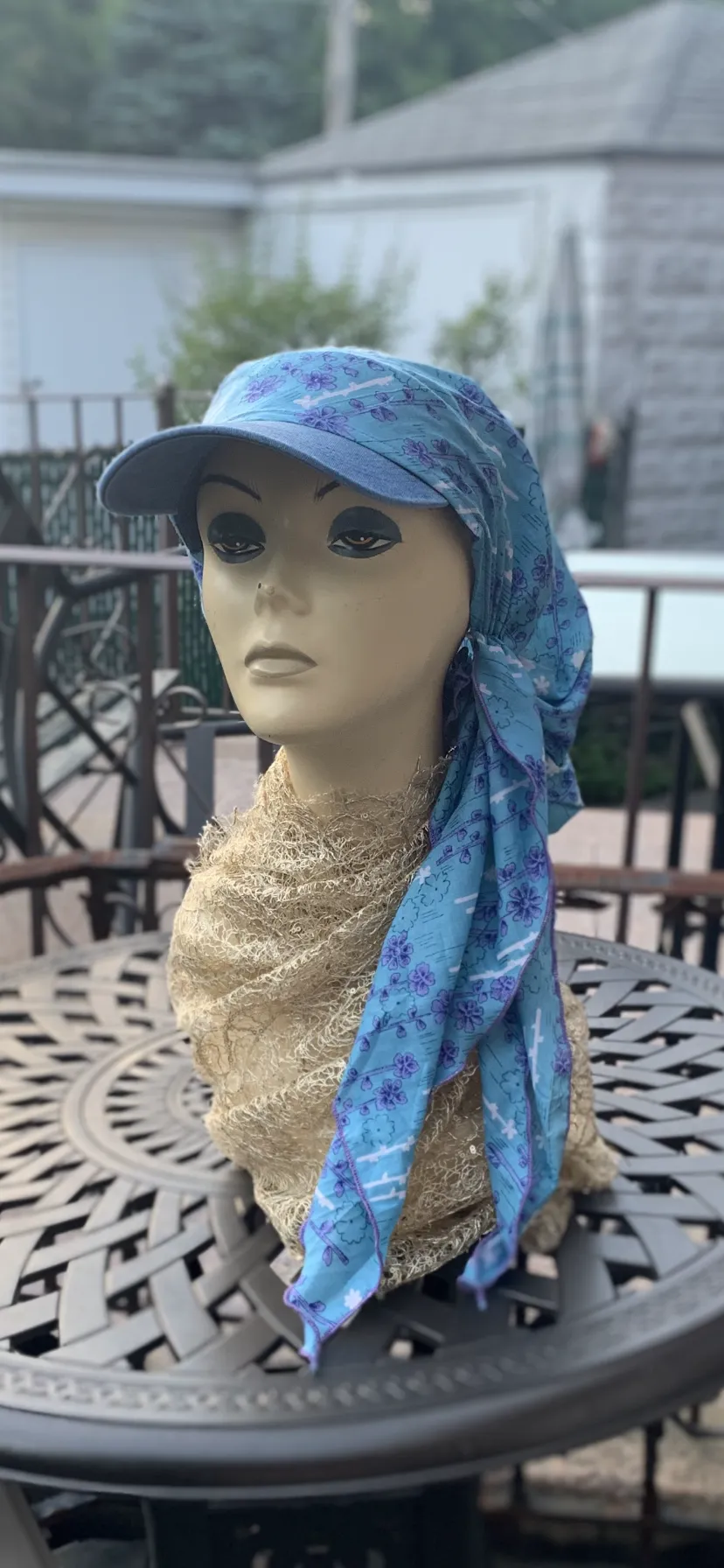 Baseball Cap With Attractive Scarf | Sun Visor With Hair Scarf | Premium Hair Scarf Hat For Long or Short Hair