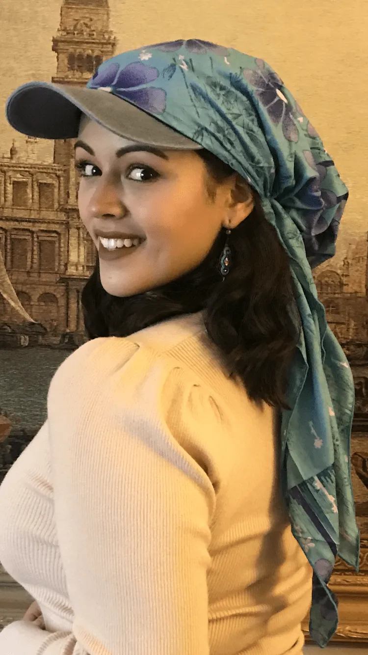 Baseball Cap With Attractive Scarf | Sun Visor With Hair Scarf | Premium Hair Scarf Hat For Long or Short Hair