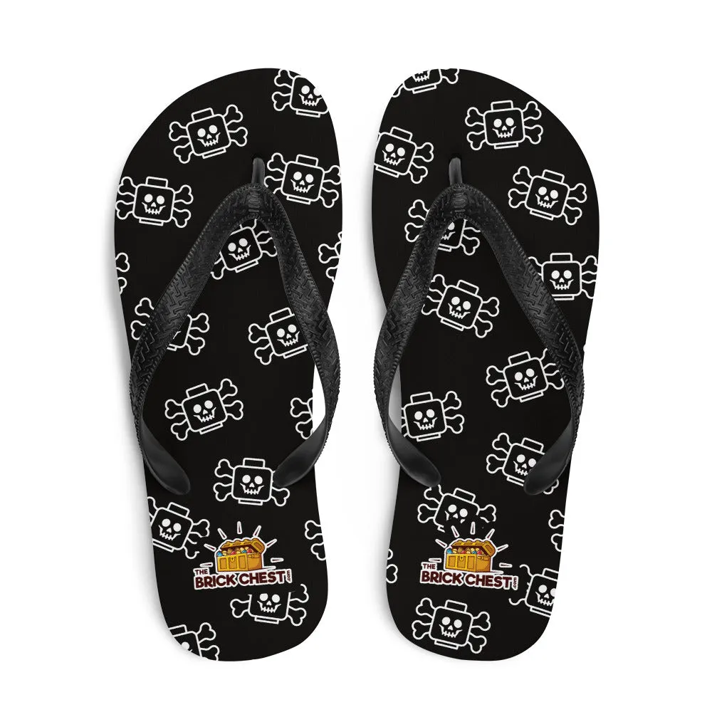 Black Skeleton Flip Flops