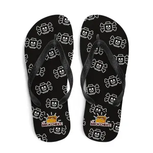 Black Skeleton Flip Flops