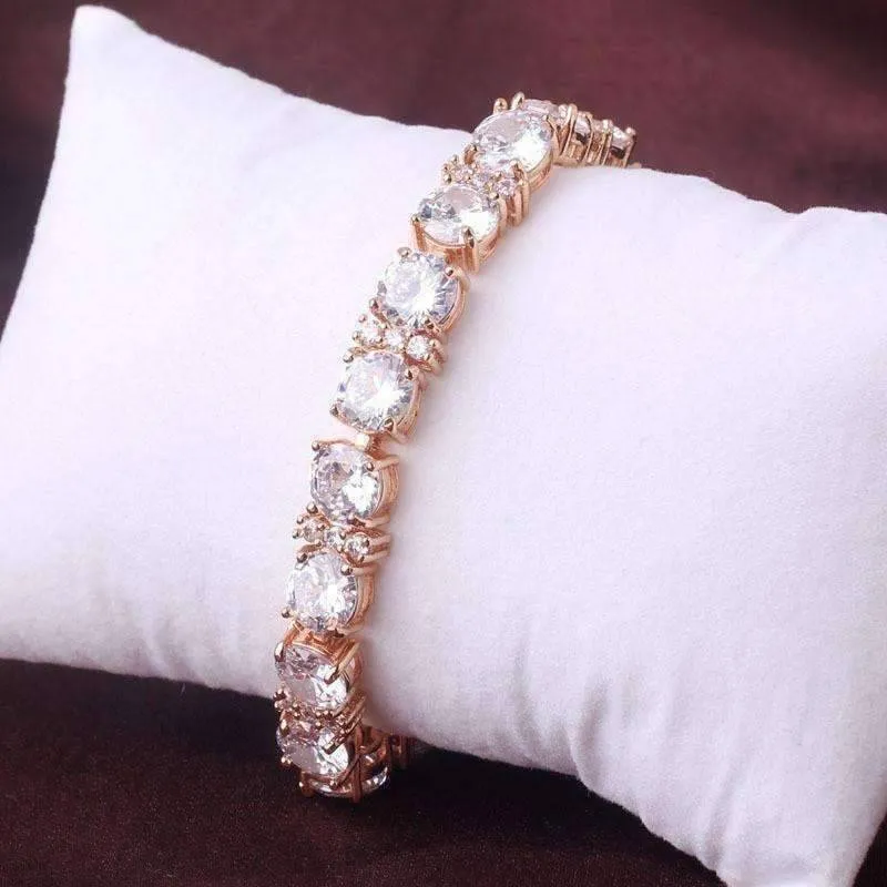 Brilliance Oversize Diamond CZ Tennis Bracelet in 18K Gold for Women