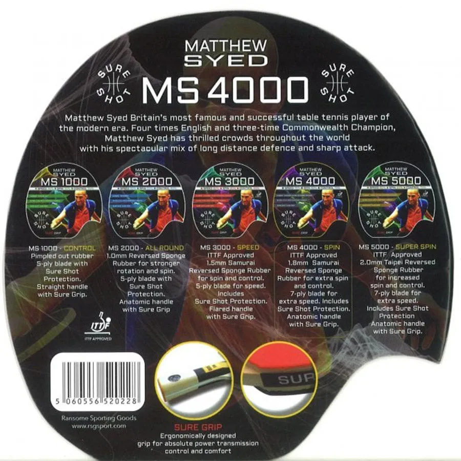 Butterfly 10213 Matthew Syed 4000 Table Tennis Bat