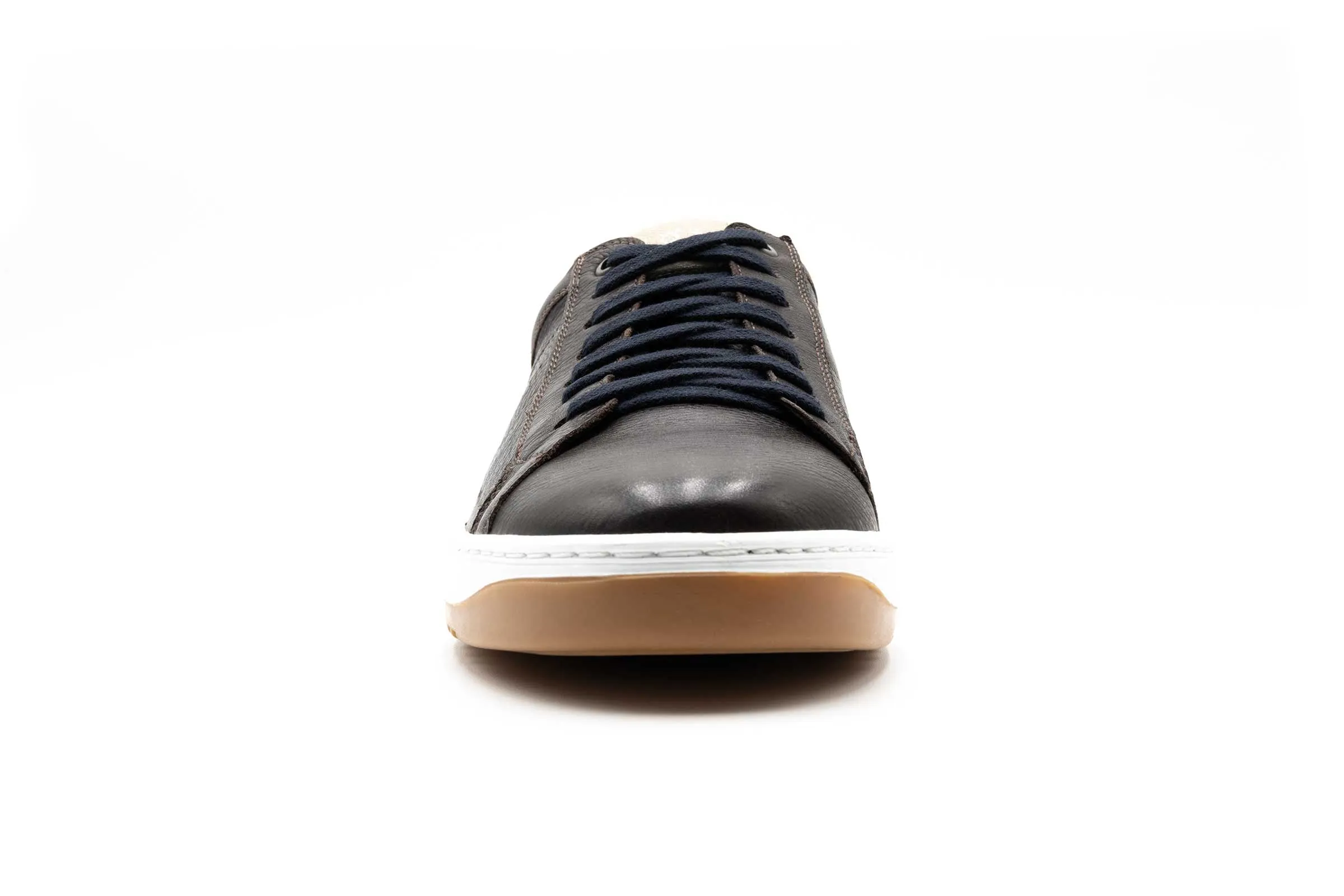 Charles Tumbled Glove Leather Sneakers - Café