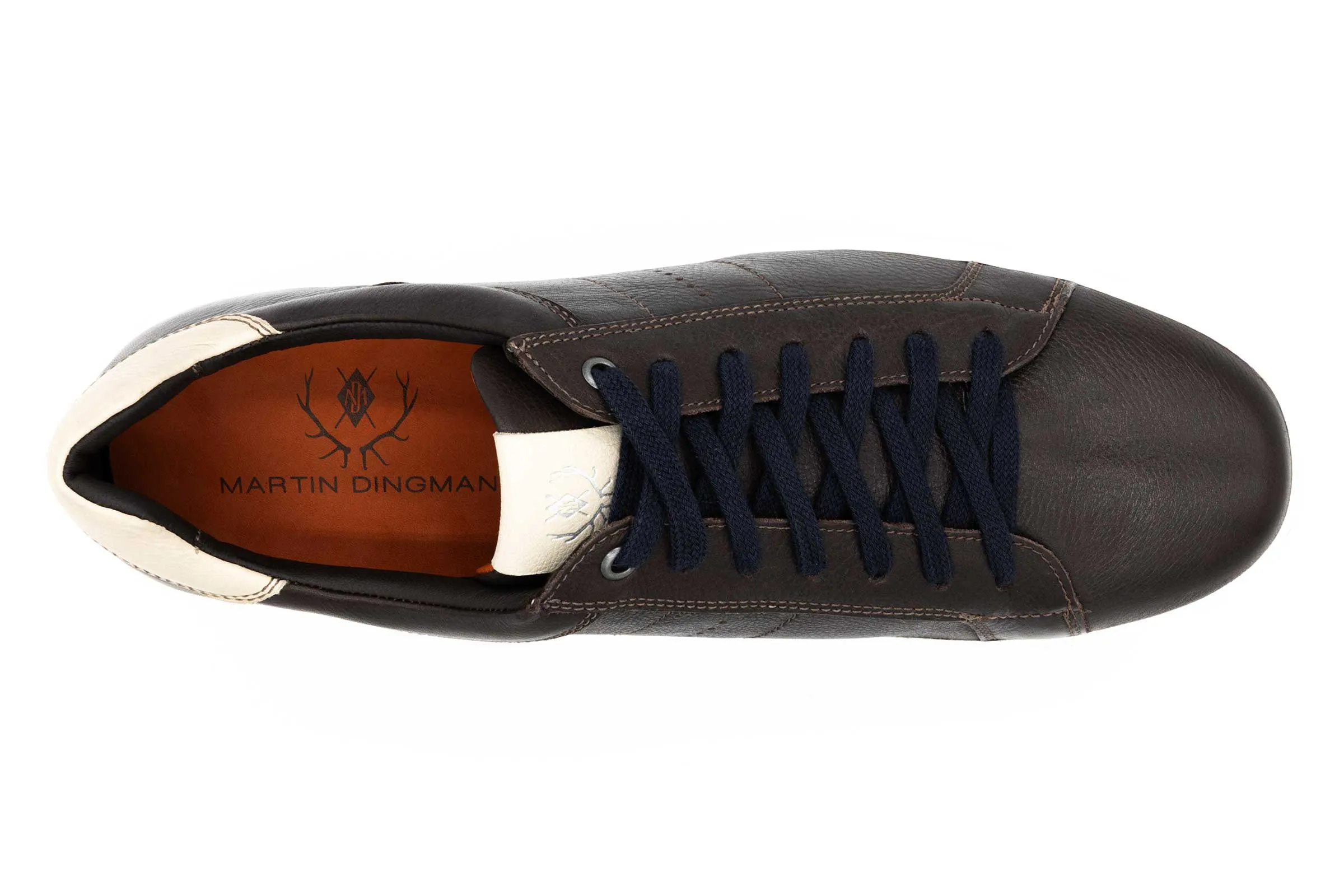 Charles Tumbled Glove Leather Sneakers - Café