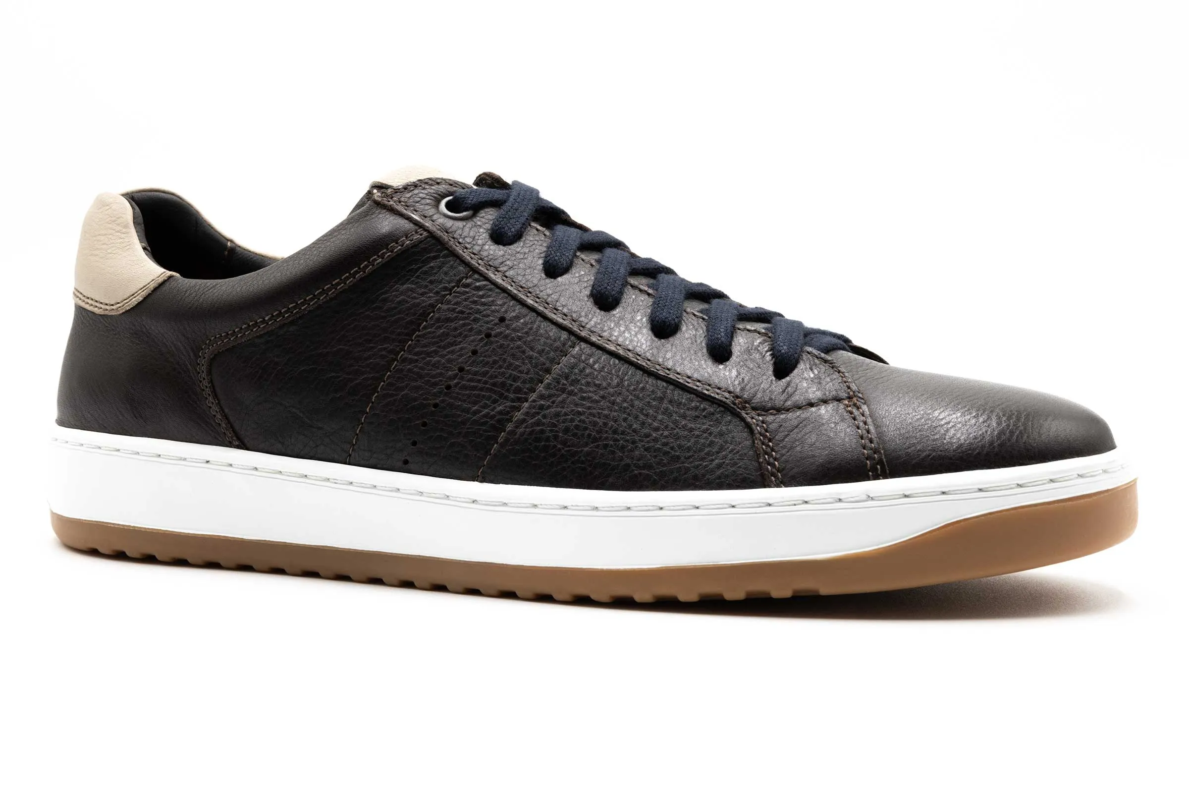 Charles Tumbled Glove Leather Sneakers - Café