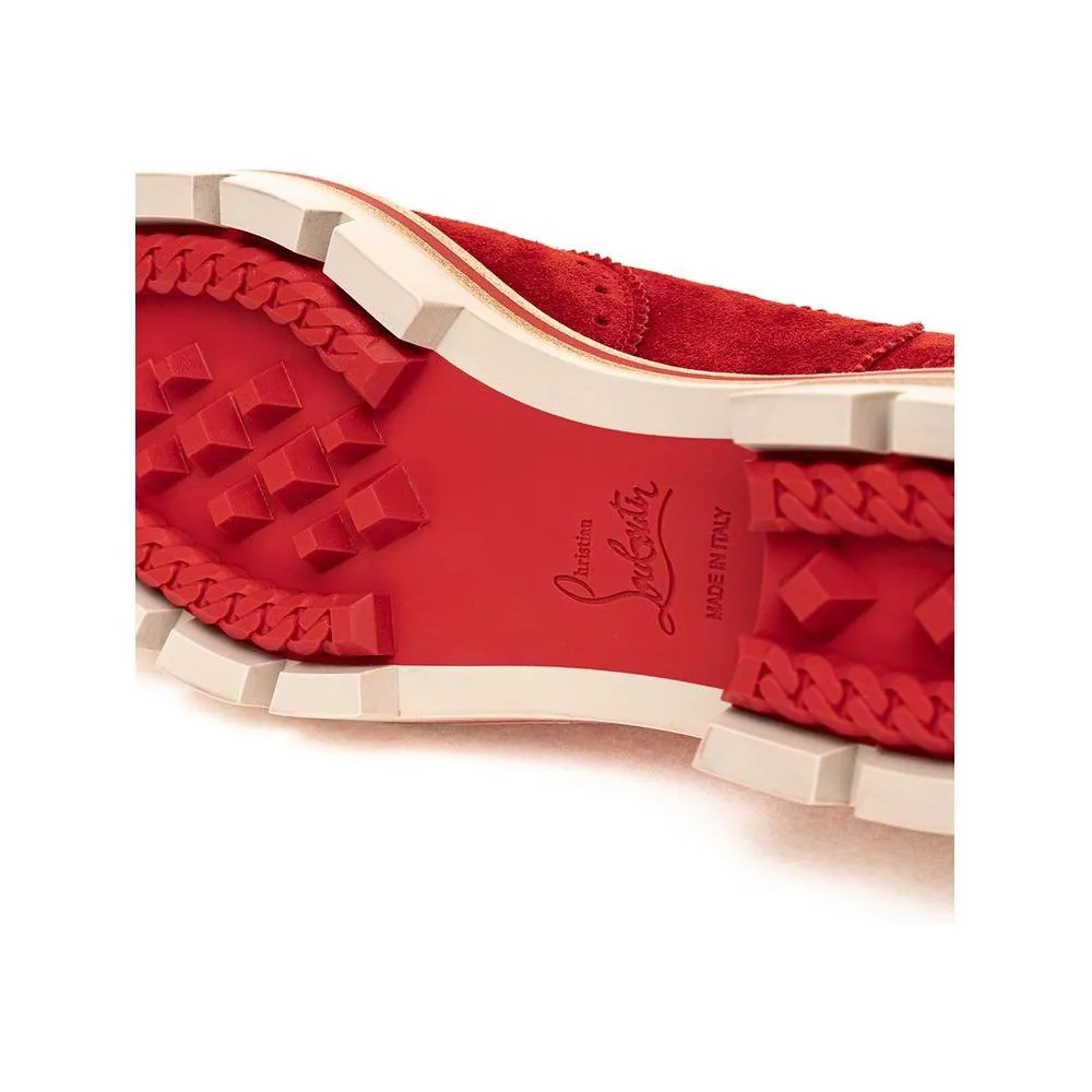 Christian Louboutin Red Suede Flat Shoe