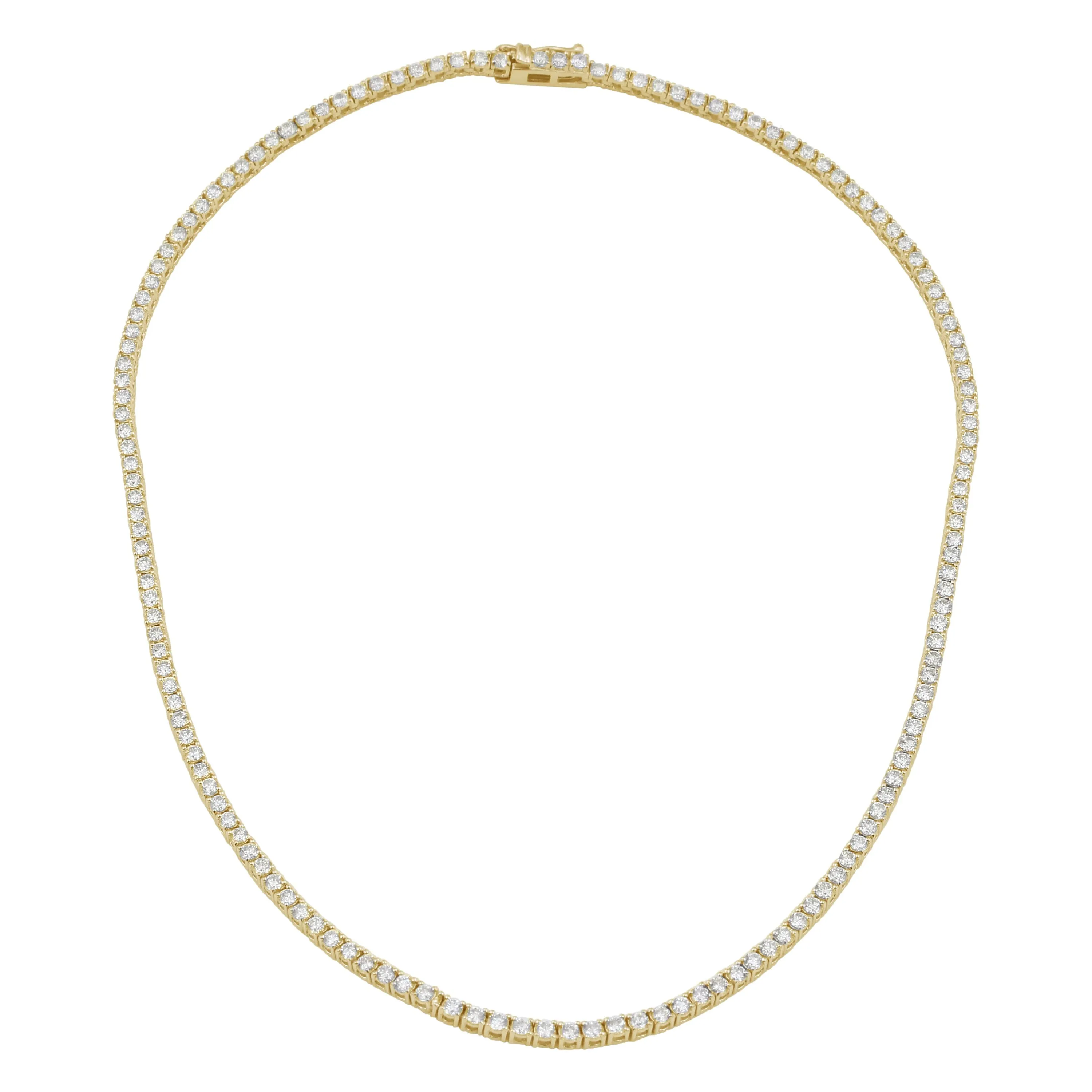 Classic Yellow Gold Diamond Tennis Necklace