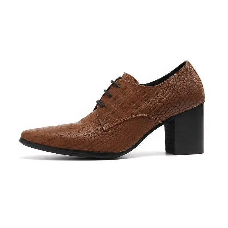 CrocLuxe Exquisite Croc-Embossed Leather Derby Dress Shoes