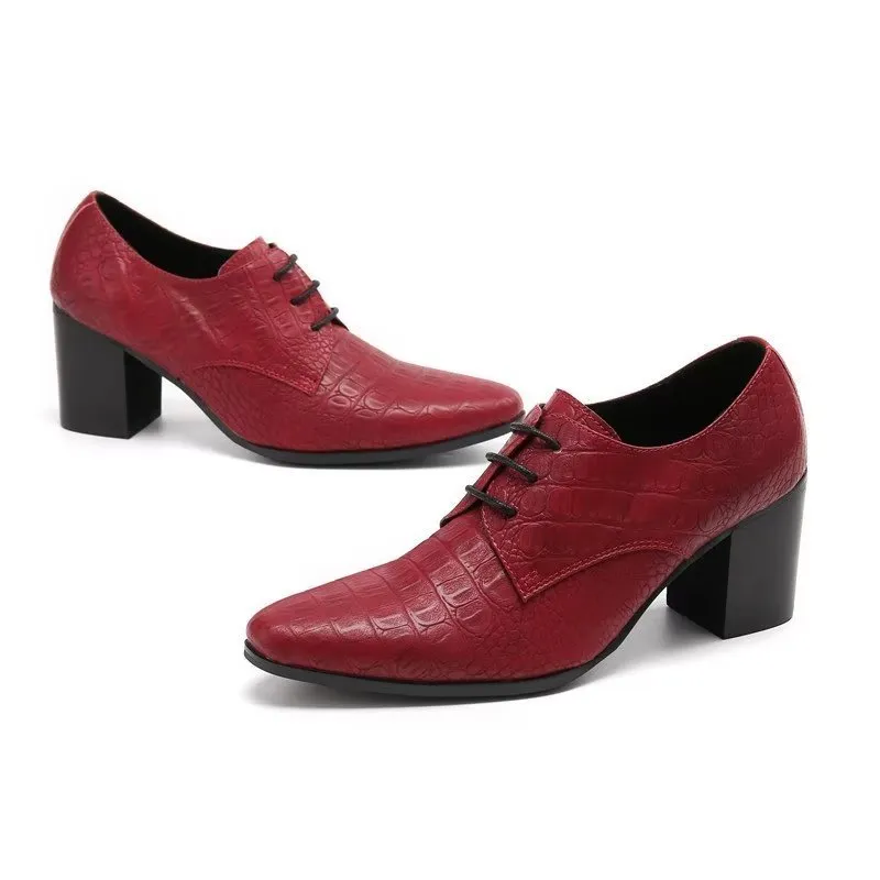 CrocLuxe Exquisite Croc-Embossed Leather Derby Dress Shoes