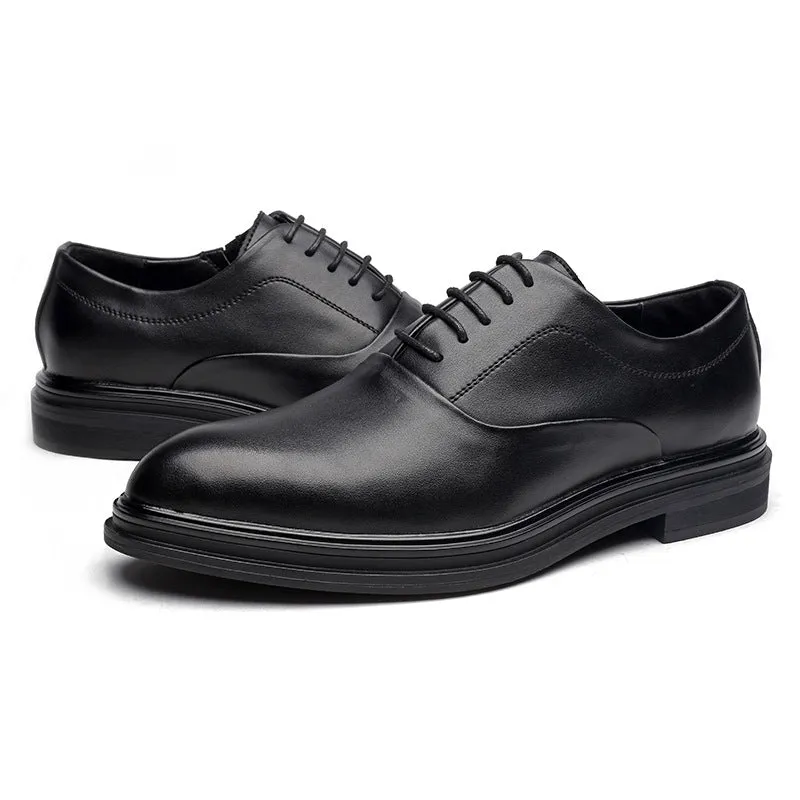 Cross border large size 48 leather shoes men's business dress casual pointed lace up 46 British fashion wedding shoes