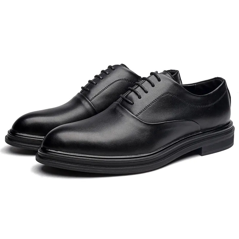 Cross border large size 48 leather shoes men's business dress casual pointed lace up 46 British fashion wedding shoes