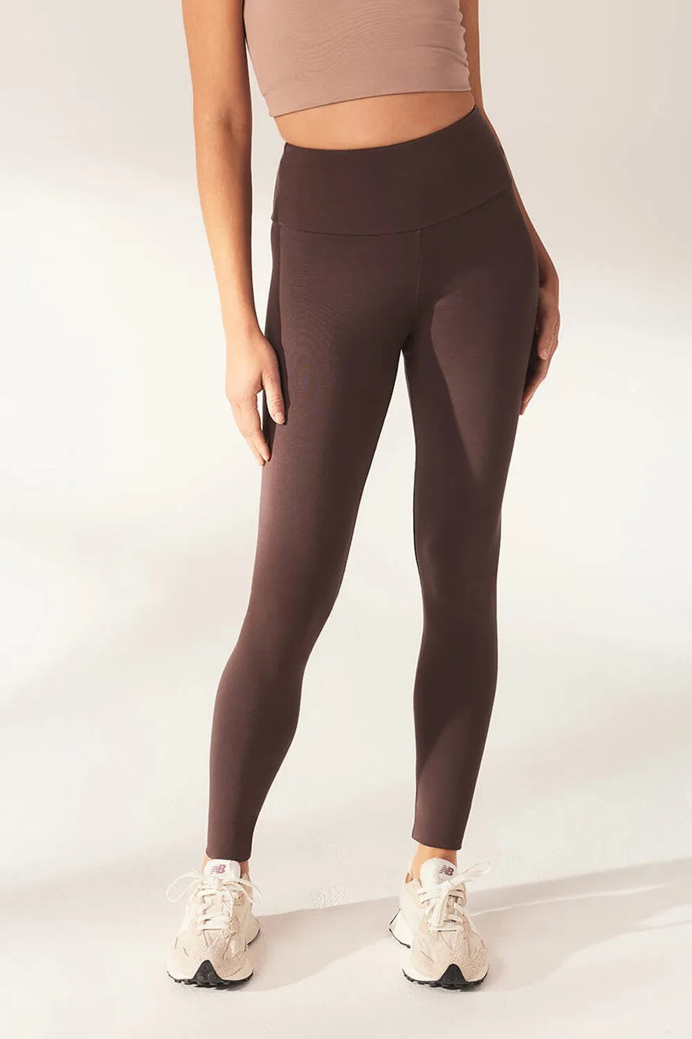 Curve Lightweight Everyday High Waisted Leggings - Espresso Brown