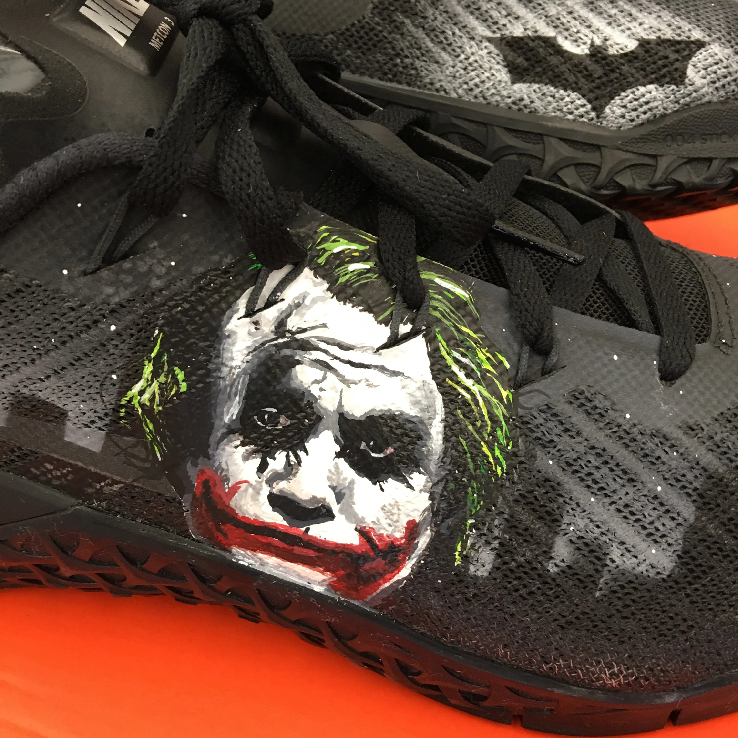 Custom Hand Painted Nike Metcon  Batman & Joker Theme