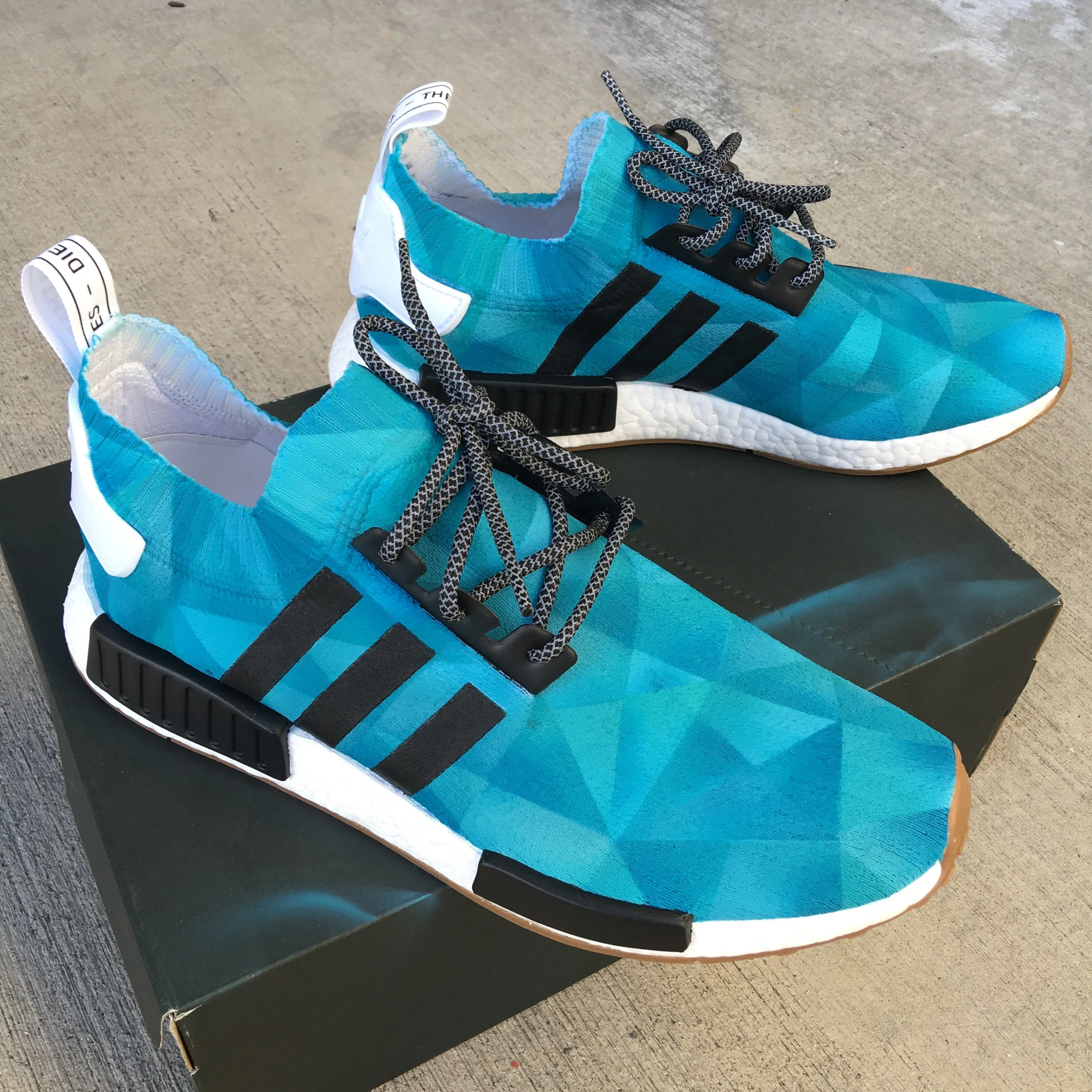 Custom Painted Monochromatic Adidas NMD Sneakers