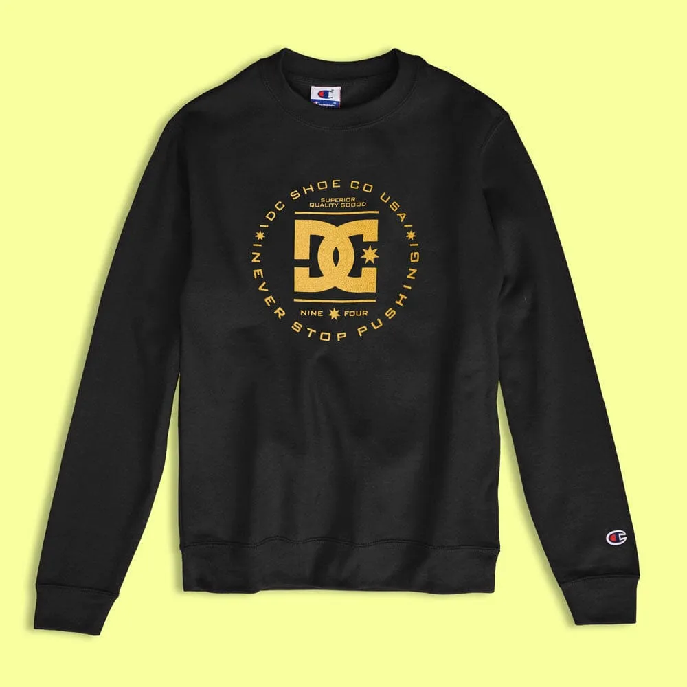 DC Men's IDC Shoes Printed Crew Neck Fleece Sweat Shirt