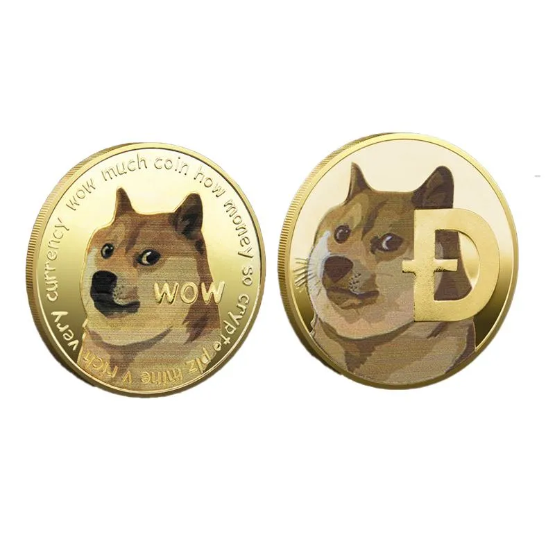 Dogecoin Coin Iced Out Frame Pendant V3