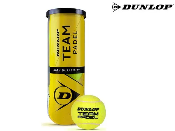 Dunlop Team Padel Tennis Balls (Tube Of 3)